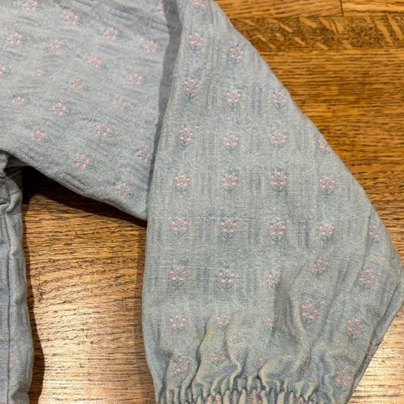 Vintage  OshKosh B'gosh Denim Jacket with Pink Flower Accents - Picture 6 of 10